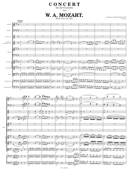 Clarinet Concerto in A major, K.622 – Wolfgang Amadeus Mozart