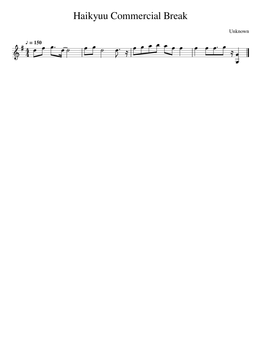 Violin Break Note haikyuu commercial break Sheet Music for Violin (Solo) | MuseScore.com