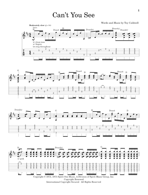 Can't You See - Marshall Tucker Band (School of Rock - Guitar Tab)