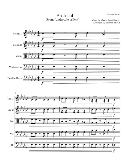 "Protocol" from "Undertale Yellow OST" String orchestral composition - MasterSwordRemix