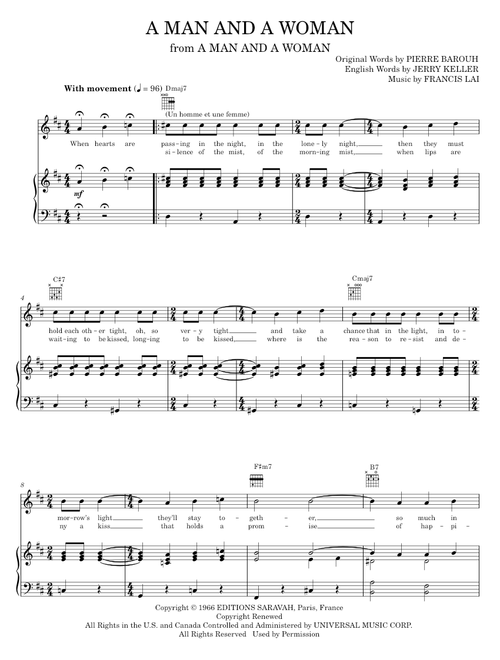 A man and a woman - Francis Lai (Piano-Vocal-Guitar)