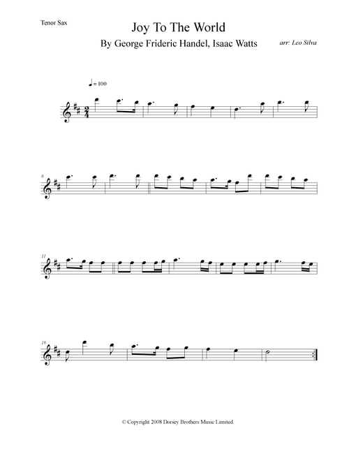 Joy To The World (Arr. Leo Silva) - George Frideric Handel, Isaac Watts (Tenor Sax Solo)