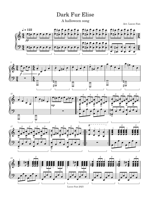 Dark Fur Elise arr. Lucas Sun