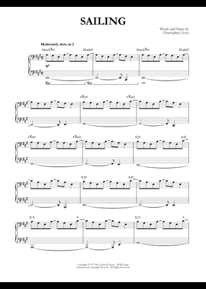 Play Official version of Sailing Sheet Music by Christopher Cross for ...