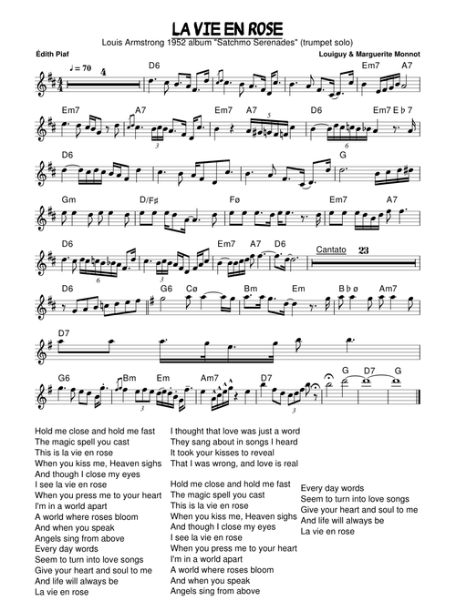 LA VIE EN ROSE (trumpet solo)
