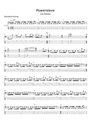 アイアン・メイデン IRON MAIDEN Powerslave 楽譜 ギター Powerslave by Iron Maiden Sheet Music for Guitar Tab at Sheet