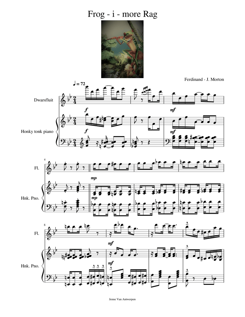 Frog-i-more Rag – Ferdinand J. Morton Sheet Music for Piano, Flute ...