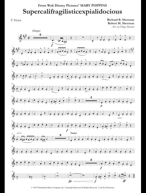 Supercalifragilisticexpialidocious (Arr. Diego Marani) - Richard M. Sherman, Robert B. Sherman (French Horn and Piano)