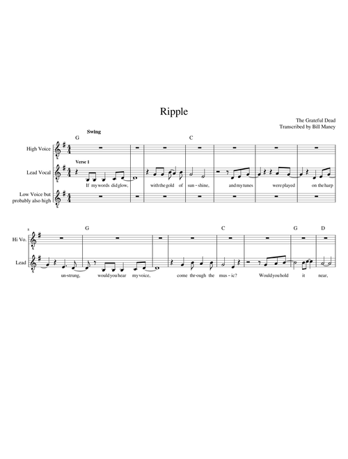 Ripple by Grateful Dead (voices only)