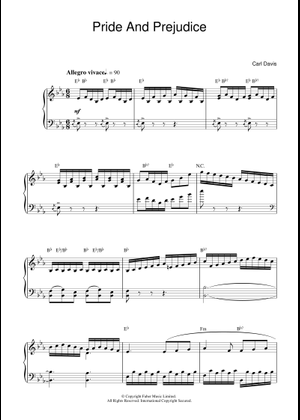 Dawn Partitura De Pride & Prejudice (Piano Solo
