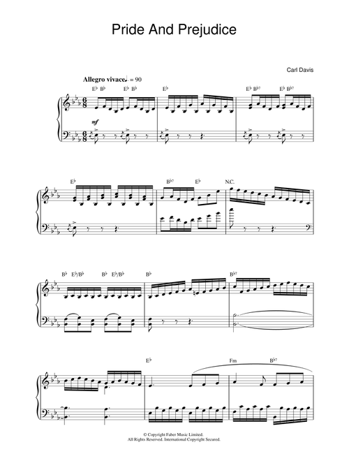 Pride And Prejudice - Carl Davis (Piano Solo)
