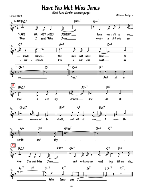 Have You Met Miss Jones (Lead sheet with lyrics )