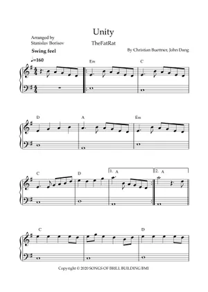 Unity Chords Unity - TheFatRat Sheet Music for Piano (Solo) | MuseScore.com