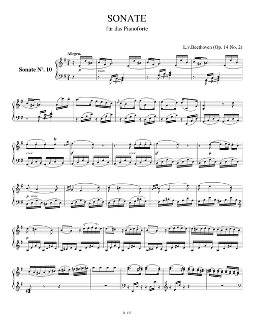 Piano Sonata No.10 (L.v.Beethoven, Op.14 No.2)