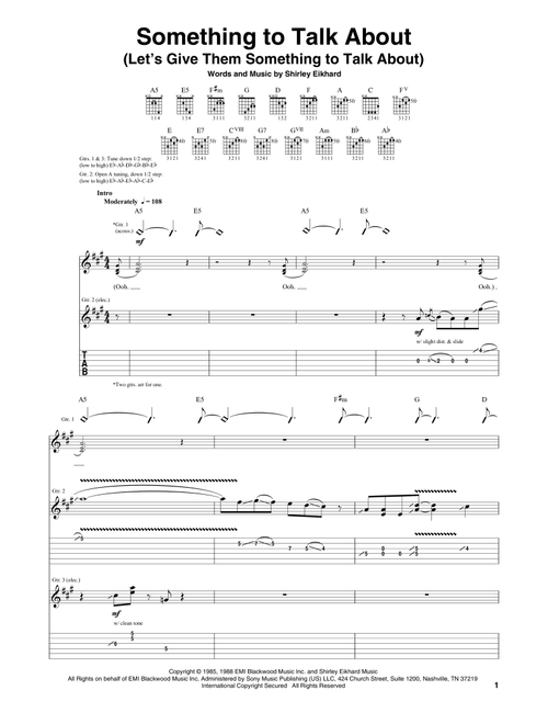 Something To Talk About (Let's Give Them Something To Talk About) - Bonnie Raitt (Guitar Tab)