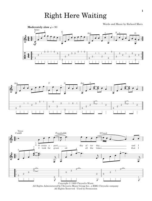 Right Here Waiting - Richard Marx (Solo Guitar)