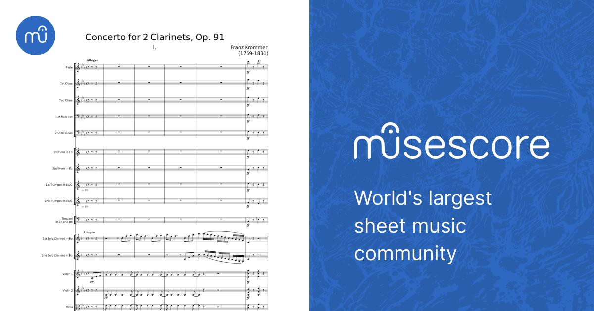 Concerto No.2 for 2 Clarinets, Op.91 - Franz Krommer Sheet Music