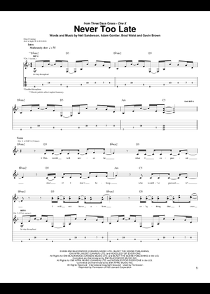 Never Too Late Sheet Music for Piano (Solo) | MuseScore.com