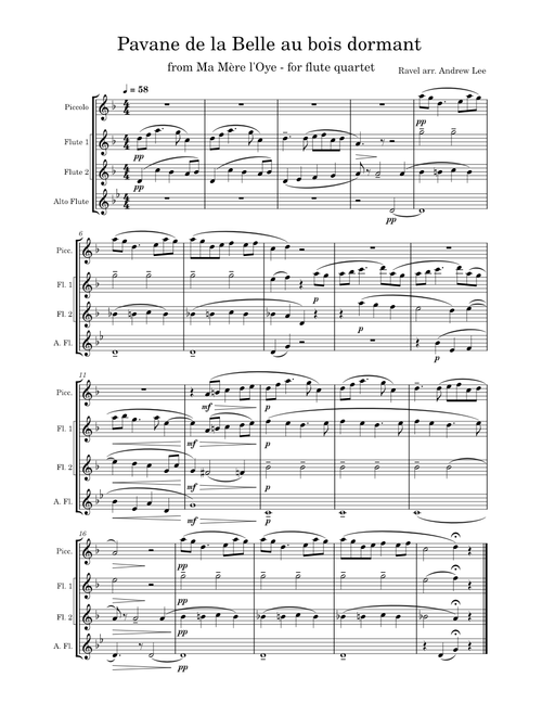[Picc 2Fl Afl] Pavane de la Belle au bois dormant - Ravel