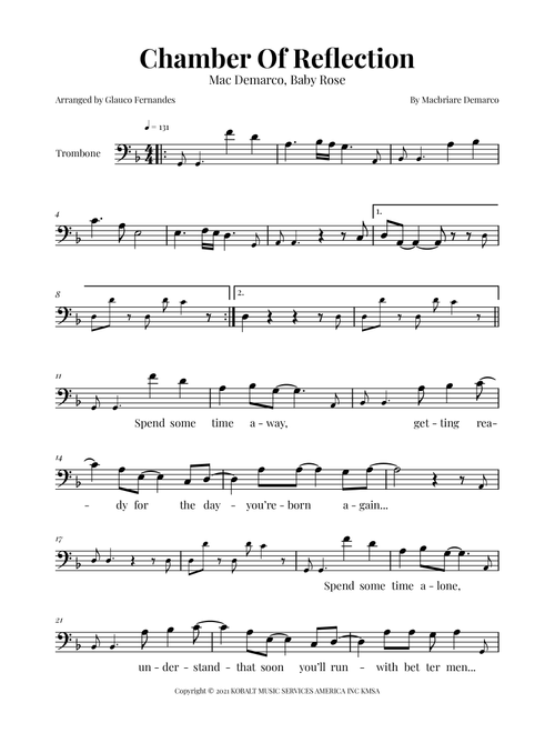 Chamber Of Reflection (Arr. Glauco Fernandes) - Baby Rose (Trombone Solo)
