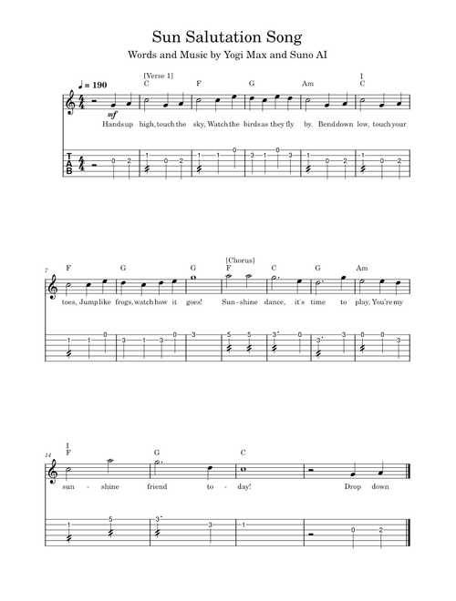 Sun Salutation Song in C Major