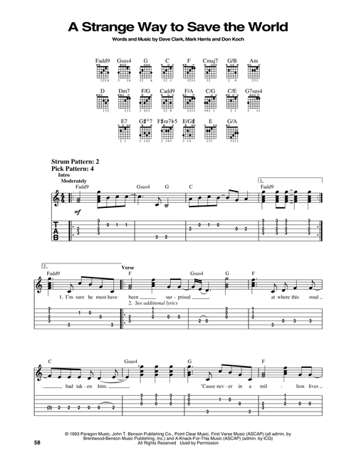 A Strange Way To Save The World - 4Him (Easy Guitar with TAB)