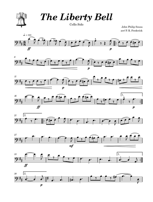 The Liberty Bell (Arr. P. R. Frederick) - John Philip Sousa (Cello Solo)