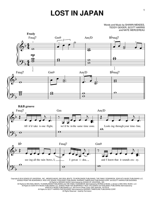 Lost In Japan - Shawn Mendes (Very Easy Piano)
