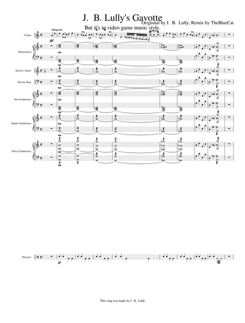 J. B. Lully's Gavotte but it's in video game style