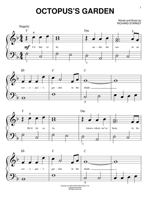 Octopus's Garden - The Beatles (Big Note Piano)
