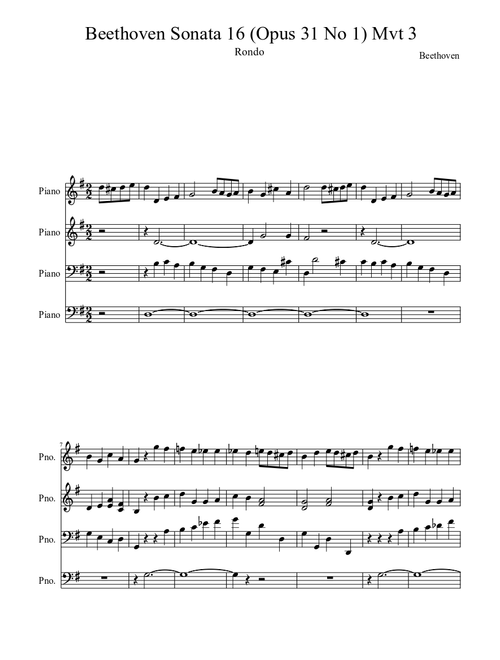 Beethoven Piano Sonata 16, mvt 3