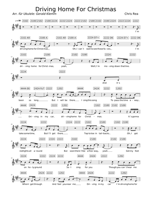 Driving Home for Christmas (Ukulele)