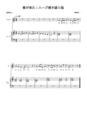 春の小川 0.03 Sheet Music for Bass guitar (SATB) | MuseScore.com
