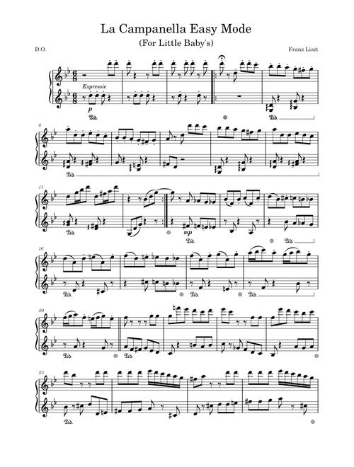 La Campanella – Franz Lizst La Campanella Easy Mode (for tiny little baby's)