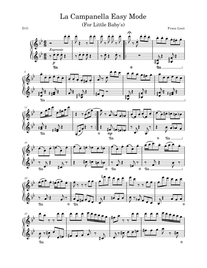 La Campanella – Franz Lizst La Campanella Easy Mode (for tiny