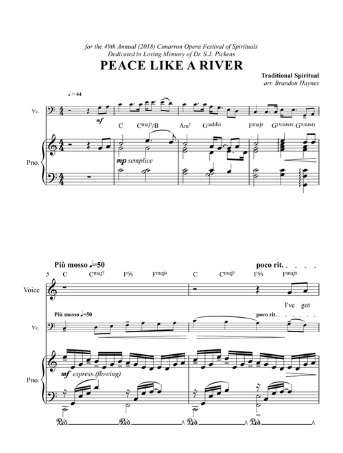 Peace Like A River (Arr. Brandon Haynes) - African-American Spiritual (Small Ensemble)