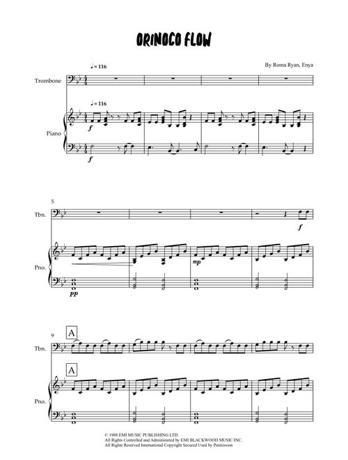 Orinoco Flow (Arr. Grant Golding) - Enya (Trombone and Piano)