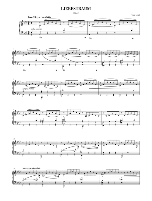 F. Liszt: Liebestraum No.3 in A♭ major