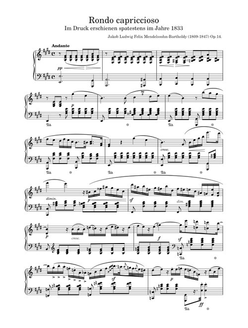 Rondo capriccioso - Jakob Ludwig Felix Mendelssohn-Bartholdy (1809-1847)