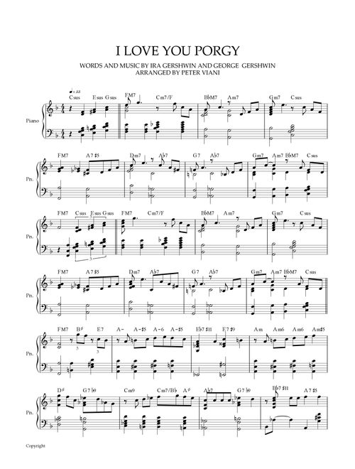 I Loves You, Porgy (Arr. Peter Viani) - Ira Gershwin, DuBose Heyward, Dorothy Heyward (Piano Solo)