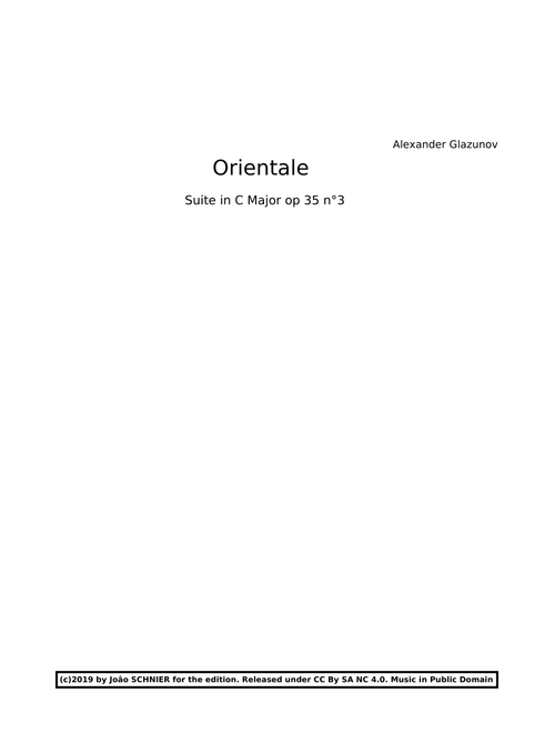 A. Glazunov - "Orientale" from "Suite in C op.35" for string quartet