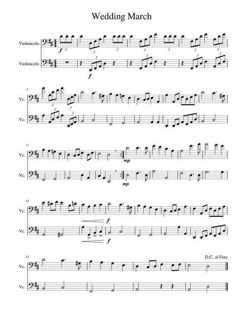Wedding March - Cello Duo