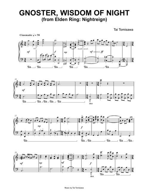 Gnoster, Wisdom Of Night (from Elden Ring: Nightreign) - Tai Tomisawa (Piano)