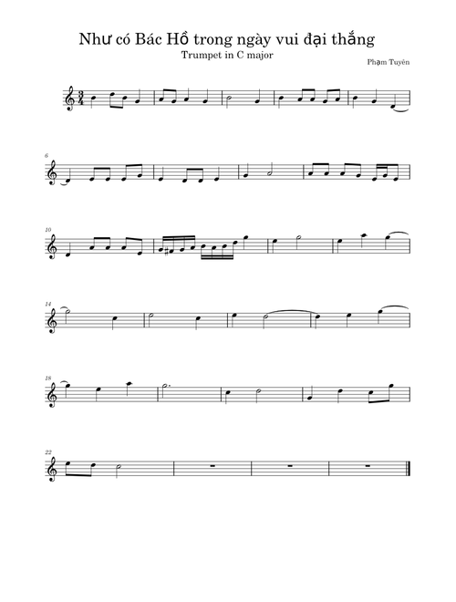 Như có Bác Hồ trong ngày vui đại thắng - Kèn Trumpet
