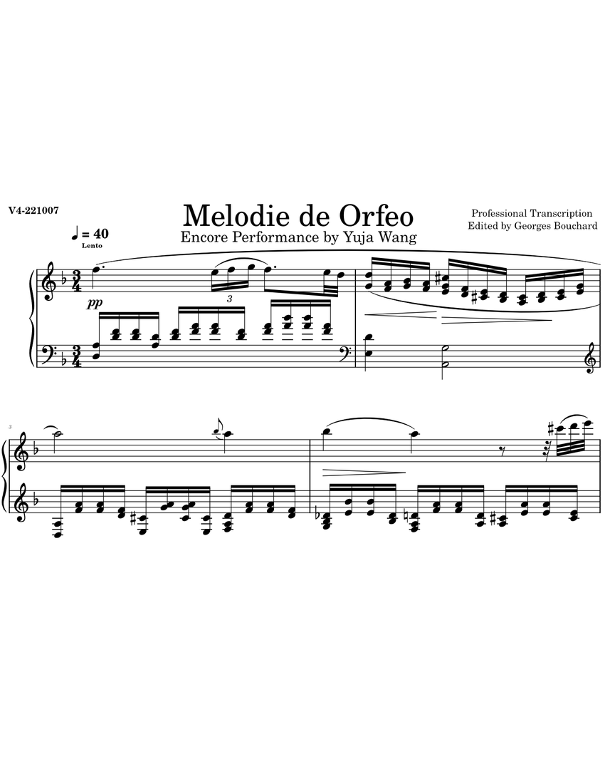 Melodie de Gluck - Orfeo - Yuja Wang Encore V4-221003 - Samsung