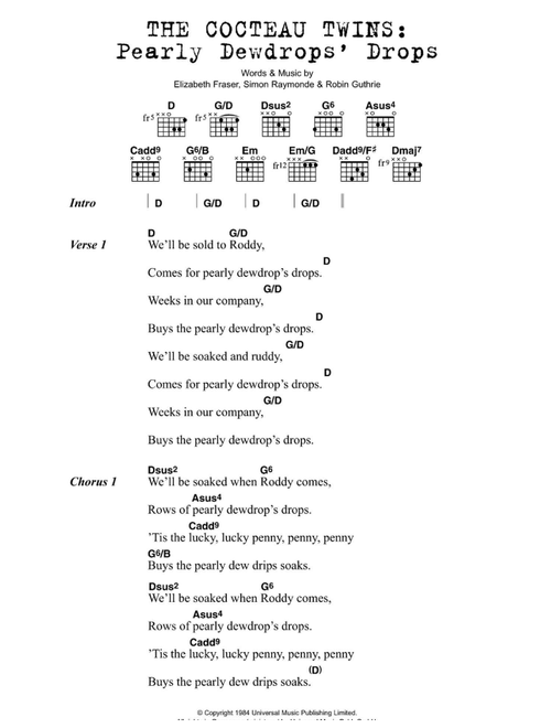 Pearly Dewdrops' Drops - Cocteau Twins (Guitar Chords-Lyrics)