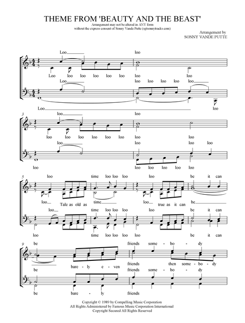 Theme From "beauty And The Beast" (Arr. Sonny Vande Putte) - Lee Elwood Holdridge (Choral, SA)