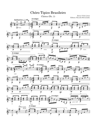 Play Official version of Chôros No.1, W161 Sheet Music by Heitor
