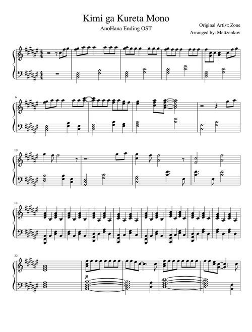 AnoHana Ending OST- Secret Base ~Kimi ga Kureta Mono~