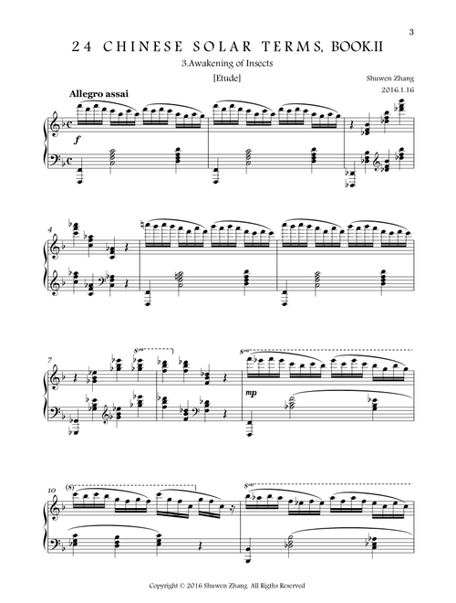 24 Chinese Solar Terms,Bk.2,No.3: Awakening of Insects - Schuwenn Z. (Piano Solo)